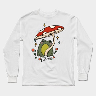 Cute mushroom frog design Long Sleeve T-Shirt